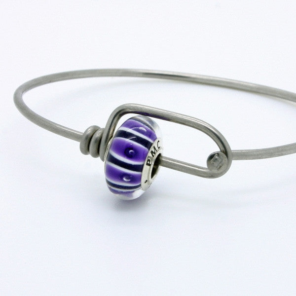 PMC 2015 bead on polished bike spoke bracelet