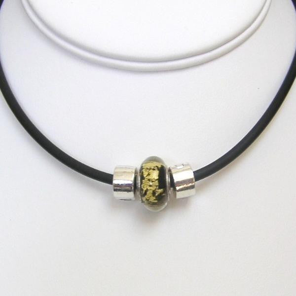 Sporty Believe bead on black necklace