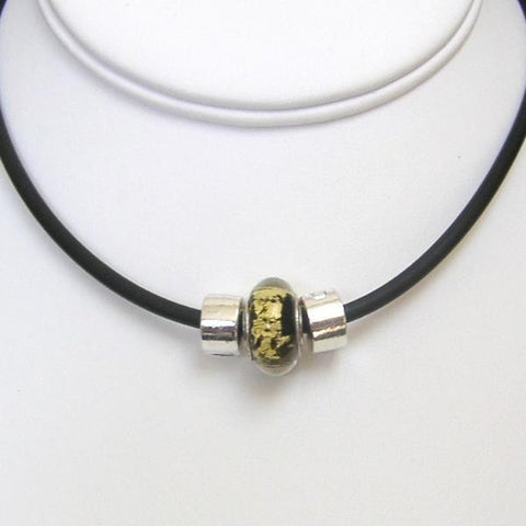 Sporty Believe bead on black necklace