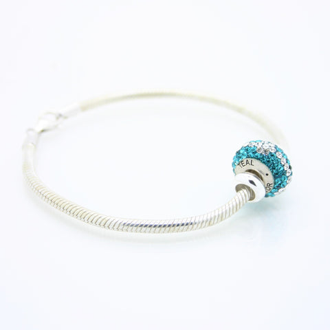 Teal Warrior bead on Sterling Silver bracelet