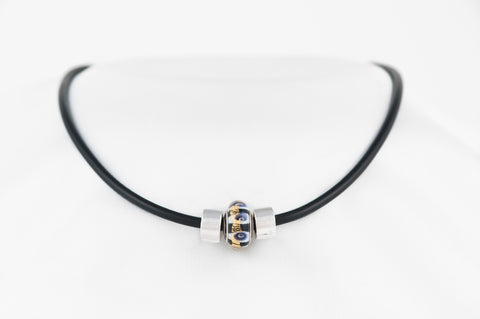 Autoimmine Warrior bead on black Sporty Necklace