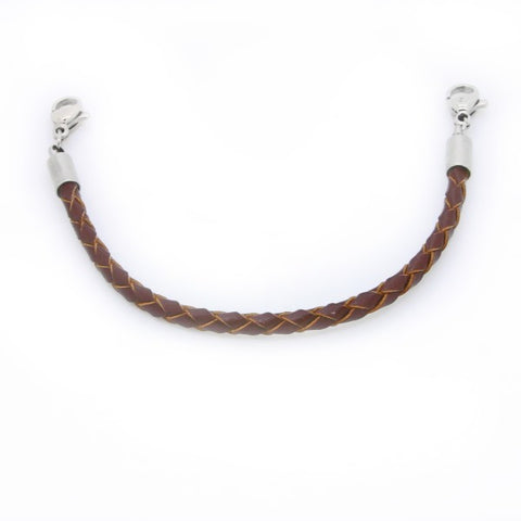 Extra PMC2016 Sneaker Tag black braided leather bracelet length in brown