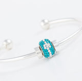 Teal Warrior Bead on our Bangle Bracelet
